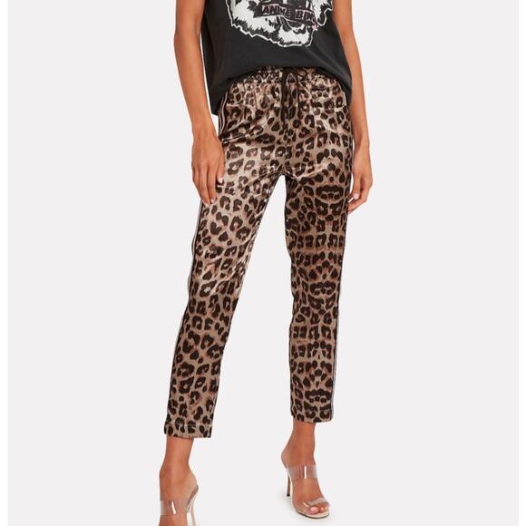 Mother The Lounger Ankle Track Pants size S Wildcat print - Picture 1 of 14